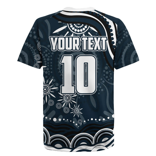 Personalized Carlton Blues Rugby Rugby Jersey Aboriginal Dot Art - Dreamtime Football Mascot