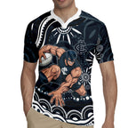 Personalized Carlton Blues Rugby Rugby Jersey Aboriginal Dot Art - Dreamtime Football Mascot