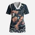 Personalized Carlton Blues Rugby Scrub Top Aboriginal Dot Art - Dreamtime Football Mascot