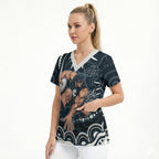 Personalized Carlton Blues Rugby Scrub Top Aboriginal Dot Art - Dreamtime Football Mascot