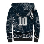 Personalized Carlton Blues Rugby Sherpa Hoodie Aboriginal Dot Art - Dreamtime Football Mascot