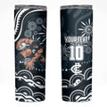 Personalized Carlton Blues Rugby Skinny Tumbler Aboriginal Dot Art - Dreamtime Football Mascot