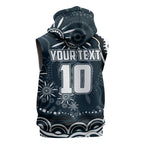 Personalized Carlton Blues Rugby Sleeveless Hoodie Aboriginal Dot Art - Dreamtime Football Mascot