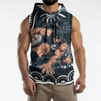 Personalized Carlton Blues Rugby Sleeveless Hoodie Aboriginal Dot Art - Dreamtime Football Mascot