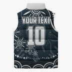 Personalized Carlton Blues Rugby Sleeveless Puffer Jacket Aboriginal Dot Art - Dreamtime Football Mascot