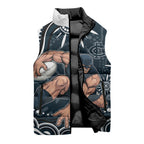 Personalized Carlton Blues Rugby Sleeveless Puffer Jacket Aboriginal Dot Art - Dreamtime Football Mascot