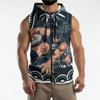Personalized Carlton Blues Rugby Sleeveless Zip Hoodie Aboriginal Dot Art - Dreamtime Football Mascot