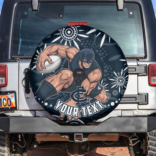 Personalized Carlton Blues Rugby Spare Tire Cover Aboriginal Dot Art - Dreamtime Football Mascot