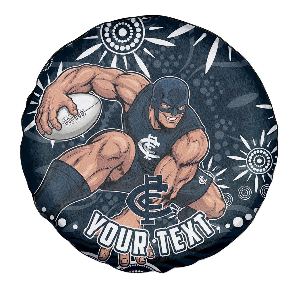 Personalized Carlton Blues Rugby Spare Tire Cover Aboriginal Dot Art - Dreamtime Football Mascot