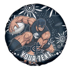 Personalized Carlton Blues Rugby Spare Tire Cover Aboriginal Dot Art - Dreamtime Football Mascot