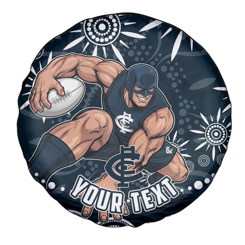Personalized Carlton Blues Rugby Spare Tire Cover Aboriginal Dot Art - Dreamtime Football Mascot