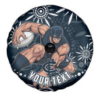 Personalized Carlton Blues Rugby Spare Tire Cover Aboriginal Dot Art - Dreamtime Football Mascot