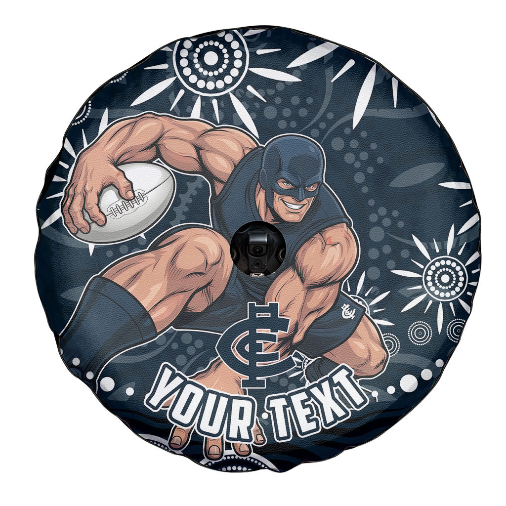 Personalized Carlton Blues Rugby Spare Tire Cover Aboriginal Dot Art - Dreamtime Football Mascot