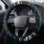 Carlton Blues Rugby Steering Wheel Cover Aboriginal Dot Art - Dreamtime Football Mascot