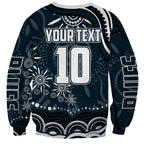 Personalized Carlton Blues Rugby Sweatshirt Aboriginal Dot Art - Dreamtime Football Mascot