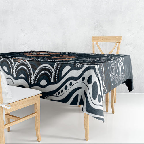 Personalized Carlton Blues Rugby Tablecloth Aboriginal Dot Art - Dreamtime Football Mascot