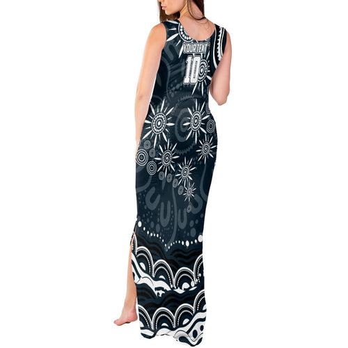 Personalized Carlton Blues Rugby Tank Maxi Dress Aboriginal Dot Art - Dreamtime Football Mascot