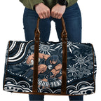 Personalized Carlton Blues Rugby Travel Bag Aboriginal Dot Art - Dreamtime Football Mascot