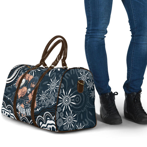 Personalized Carlton Blues Rugby Travel Bag Aboriginal Dot Art - Dreamtime Football Mascot