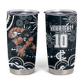 Personalized Carlton Blues Rugby Tumbler Cup Aboriginal Dot Art - Dreamtime Football Mascot