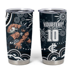 Personalized Carlton Blues Rugby Tumbler Cup Aboriginal Dot Art - Dreamtime Football Mascot