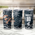 Personalized Carlton Blues Rugby Tumbler Cup Aboriginal Dot Art - Dreamtime Football Mascot
