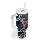 Personalized Carlton Blues Rugby Tumbler With Handle Aboriginal Dot Art - Dreamtime Football Mascot