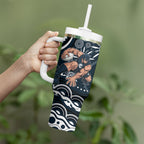 Personalized Carlton Blues Rugby Tumbler With Handle Aboriginal Dot Art - Dreamtime Football Mascot