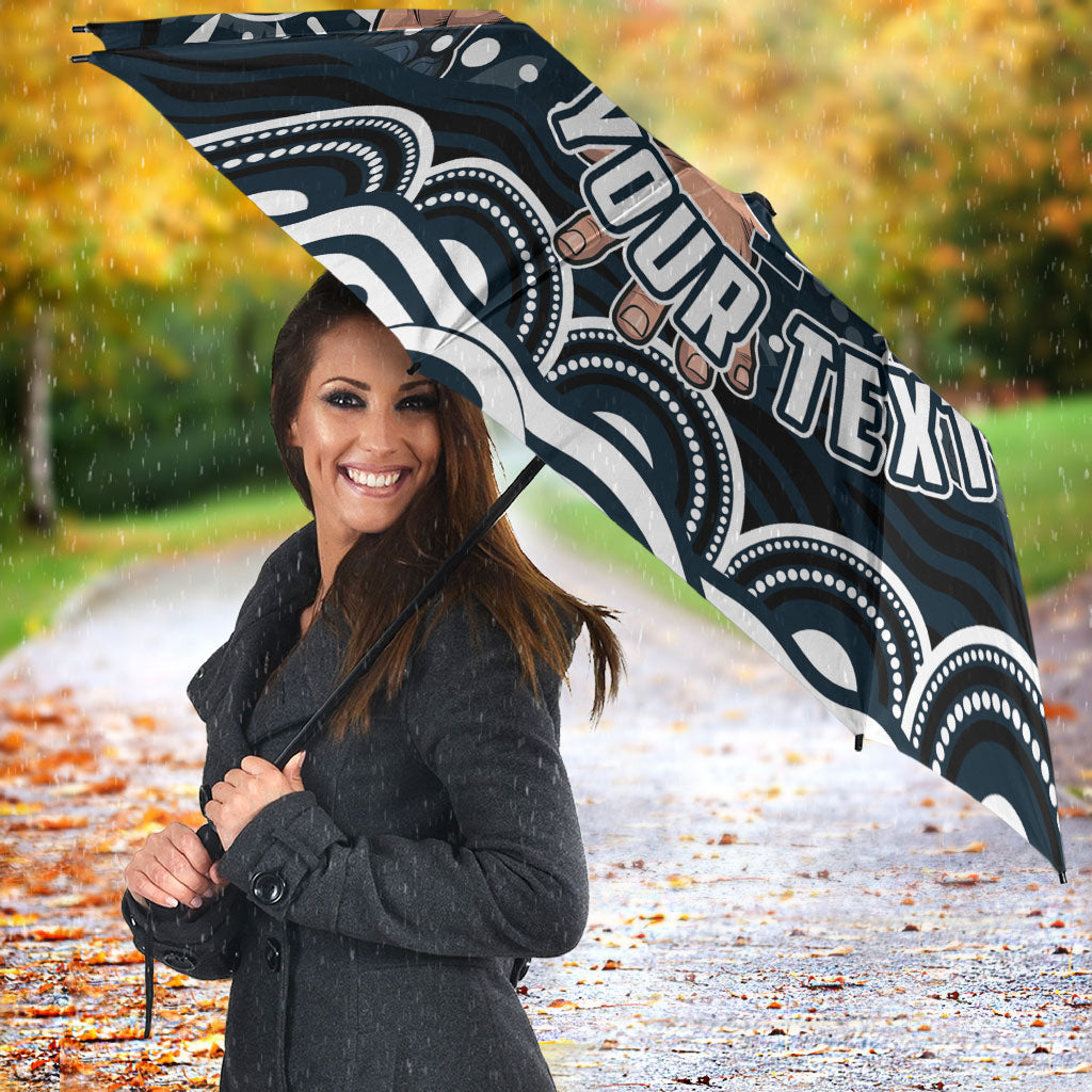 Personalized Carlton Blues Rugby Umbrella Aboriginal Dot Art - Dreamtime Football Mascot