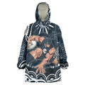 Personalized Carlton Blues Rugby Wearable Blanket Hoodie Aboriginal Dot Art - Dreamtime Football Mascot