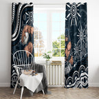 Personalized Carlton Blues Rugby Window Curtain Aboriginal Dot Art - Dreamtime Football Mascot