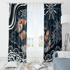 Personalized Carlton Blues Rugby Window Curtain Aboriginal Dot Art - Dreamtime Football Mascot