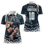 Personalized Carlton Blues Rugby Women Polo Shirt Aboriginal Dot Art - Dreamtime Football Mascot