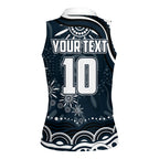 Personalized Carlton Blues Rugby Women Sleeveless Polo Shirt Aboriginal Dot Art - Dreamtime Football Mascot
