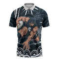 Personalized Carlton Blues Rugby Zipper Polo Shirt Aboriginal Dot Art - Dreamtime Football Mascot