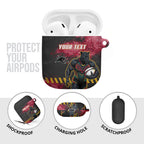 Personalised Penrith Panthers Rugby AirPods Case Black Panther Mascot - Sporty Splash Art Style