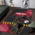 Personalised Penrith Panthers Rugby Area Rug Black Panther Mascot - Sporty Splash Art Style