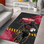 Personalised Penrith Panthers Rugby Area Rug Black Panther Mascot - Sporty Splash Art Style