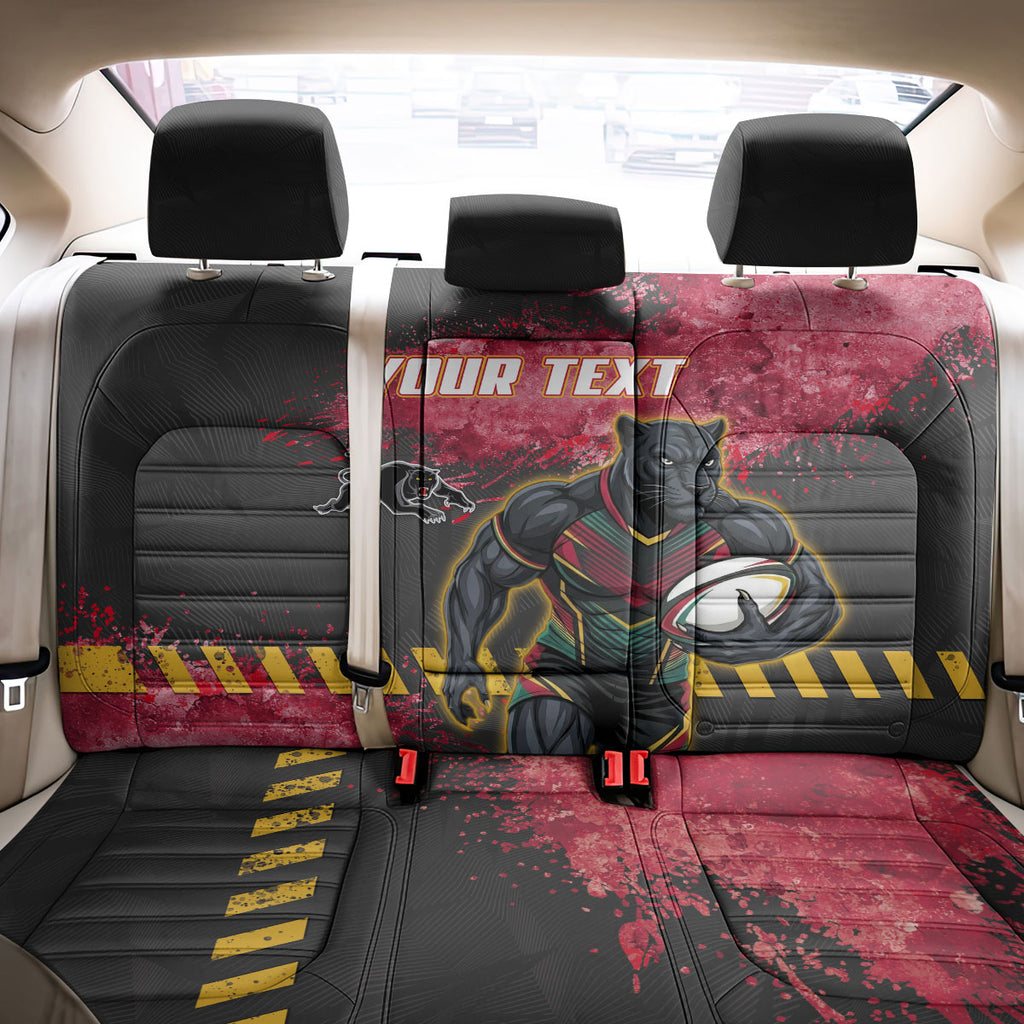 Personalised Penrith Panthers Rugby Back Car Seat Cover Black Panther Mascot - Sporty Splash Art Style