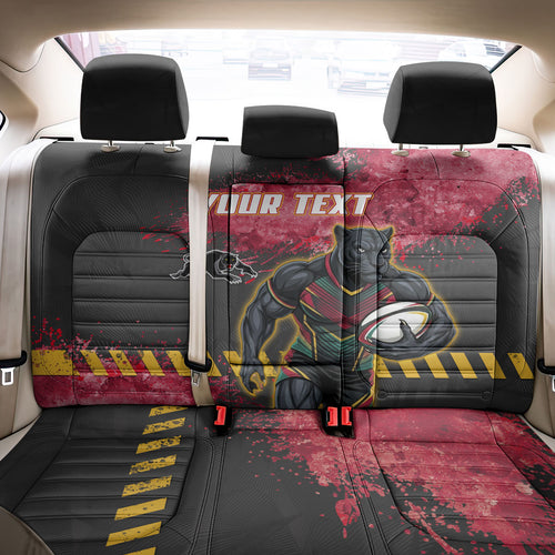 Personalised Penrith Panthers Rugby Back Car Seat Cover Black Panther Mascot - Sporty Splash Art Style