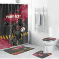 Personalised Penrith Panthers Rugby Bathroom Set Black Panther Mascot - Sporty Splash Art Style