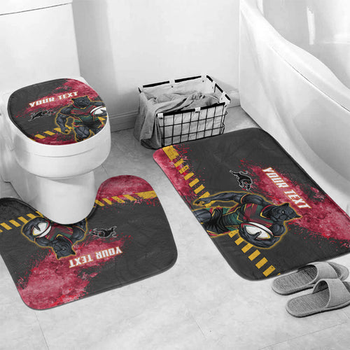 Personalised Penrith Panthers Rugby Bathroom Set Black Panther Mascot - Sporty Splash Art Style