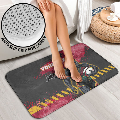Personalised Penrith Panthers Rugby Bathroom Set Black Panther Mascot - Sporty Splash Art Style