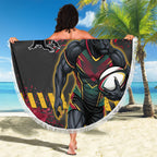 Personalised Penrith Panthers Rugby Beach Blanket Black Panther Mascot - Sporty Splash Art Style