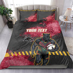 Personalised Penrith Panthers Rugby Bedding Set Black Panther Mascot - Sporty Splash Art Style