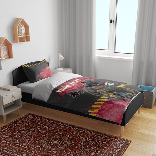 Personalised Penrith Panthers Rugby Bedding Set Black Panther Mascot - Sporty Splash Art Style