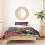 Personalised Penrith Panthers Rugby Bedding Set Black Panther Mascot - Sporty Splash Art Style