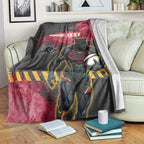 Personalised Penrith Panthers Rugby Blanket Black Panther Mascot - Sporty Splash Art Style