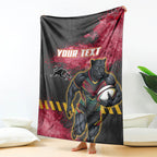 Personalised Penrith Panthers Rugby Blanket Black Panther Mascot - Sporty Splash Art Style