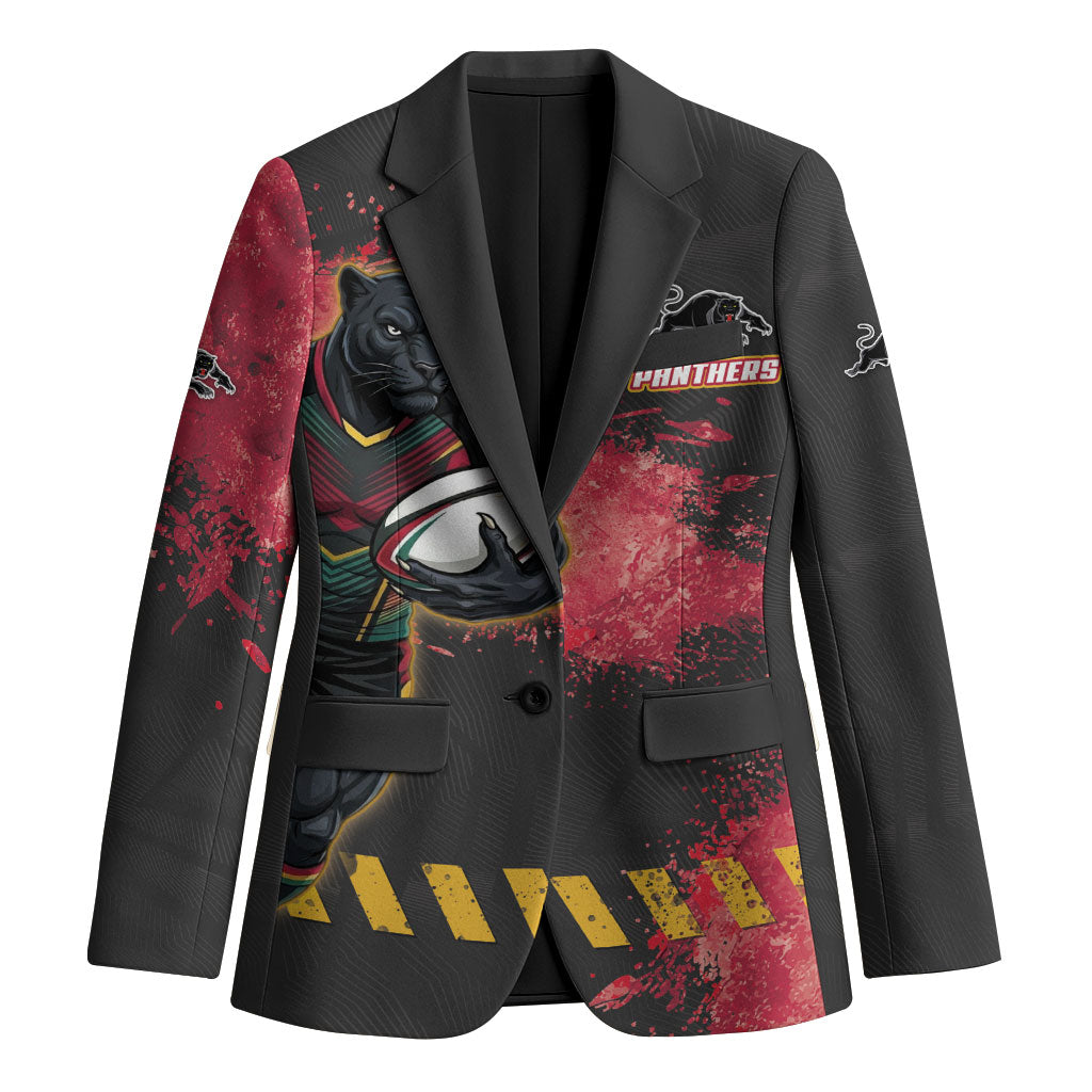Personalised Penrith Panthers Rugby Blazer Black Panther Mascot - Sporty Splash Art Style